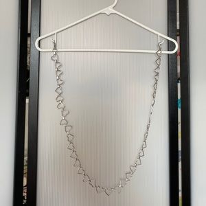 Brandy Melville Silver Heart Chain Belt